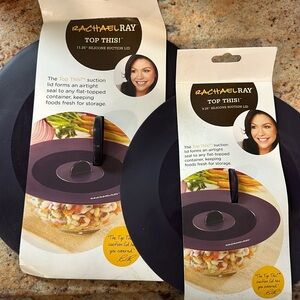 NWT set of 2 Rachel ray silicone suction lids